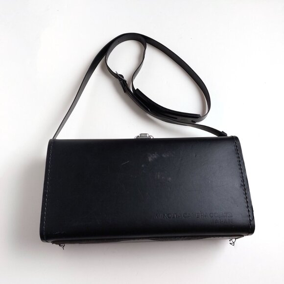 MINOLTA Autopak 8 Black Leather Bag Made in Japan Can Be Used as a Purse - Picture 5 of 15